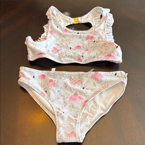 Molo Kids Swim Bikini in Pink and White Floral